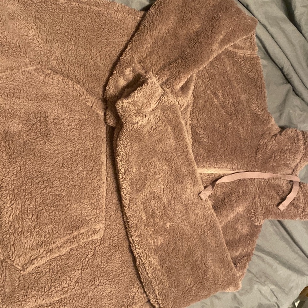 Purple XL fluffy sweater.